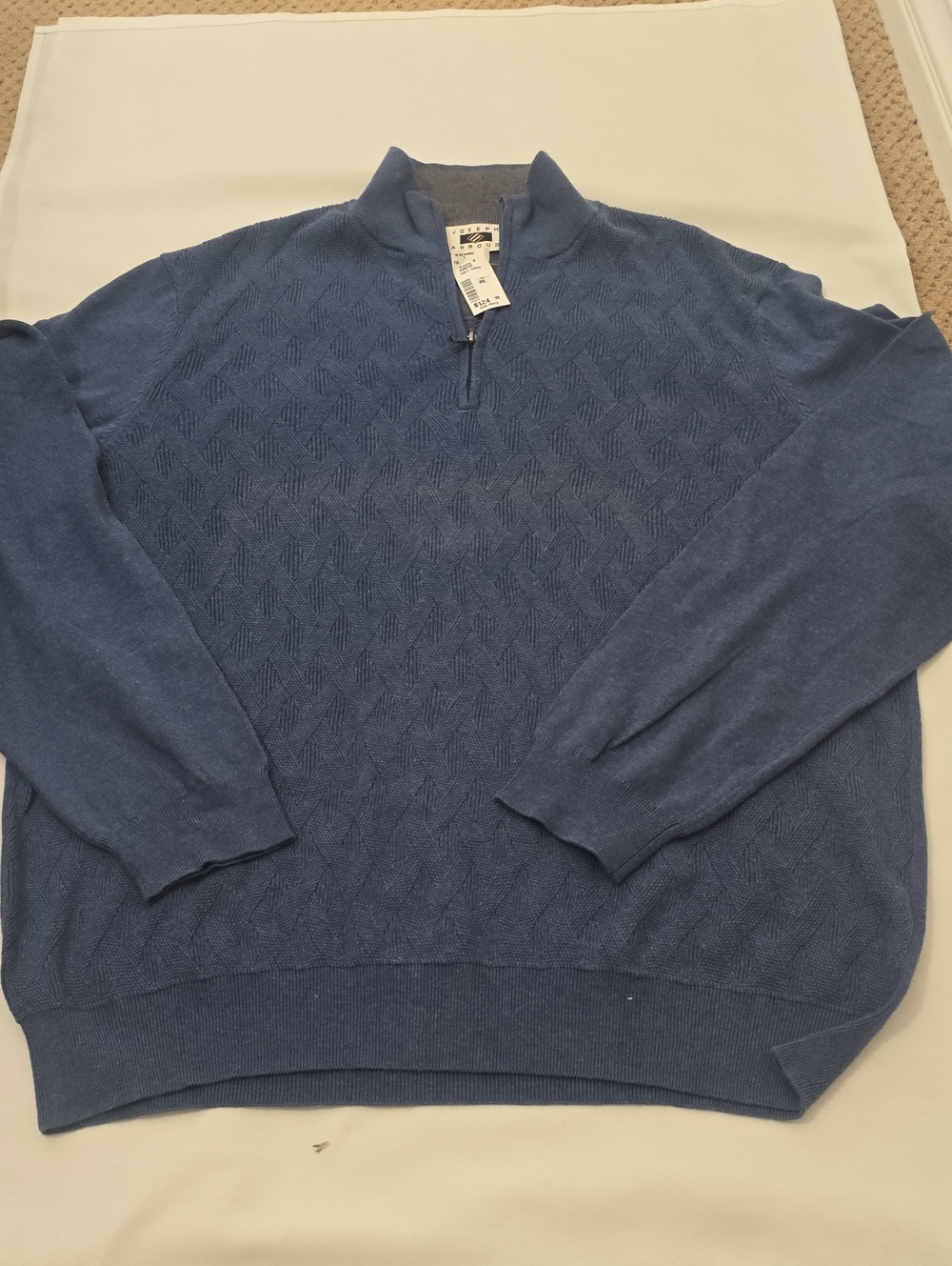 Joseph Abboud Blue Textured Half-Zip Pullover Sweater XXL